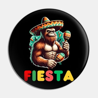 Fiesta Bigfoot Cinco de Mayo Mexican Party Pin