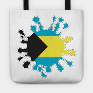 Bahamas National Flag Paint Splash Tote