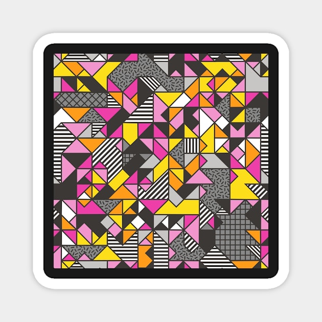 Geometric Shapes and Triangles Pink Magnet by CajaDesign