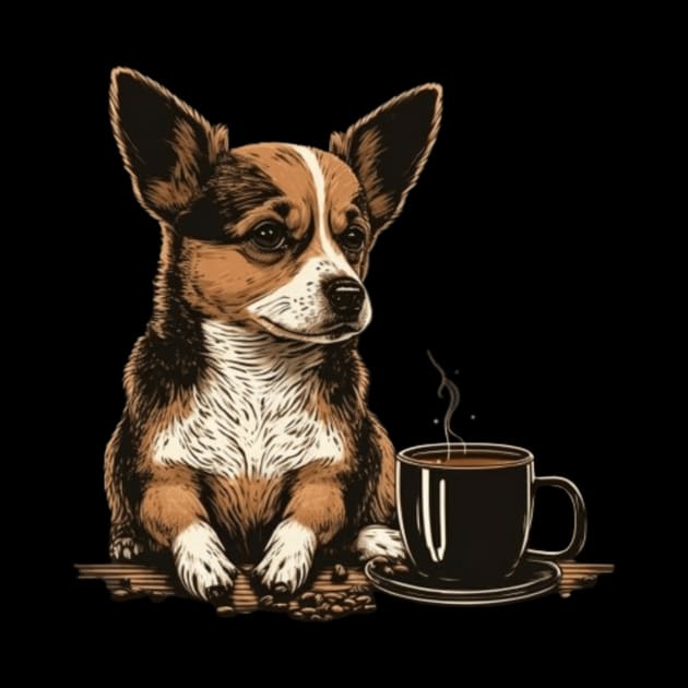 A Cute Dog WIth A Cup Of Coffee by Lost Ghost