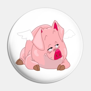 Lazy Pig Cartoon Design Pin