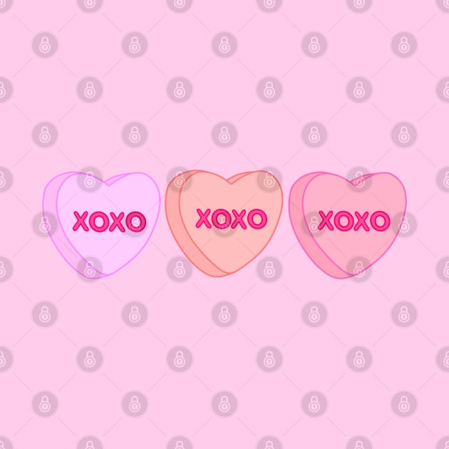 Valentine XOXO Conversation Hearts by bloomingviolets