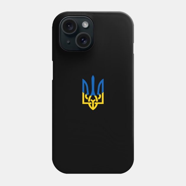 Ukrainian Trident Symbol Ukrainian flag Phone Case by Yasna