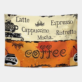 Coffee pot on vintage background for coffee lovers Tapestry