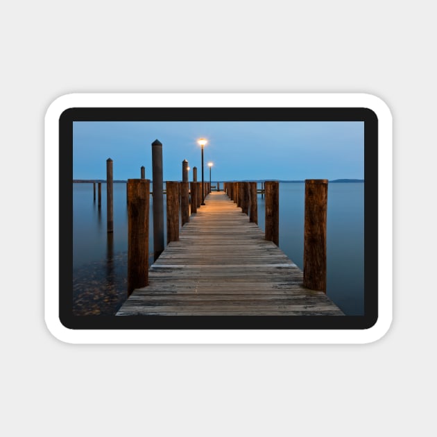 Blue Hour Pier - Havre de Grace Magnet by somadjinn