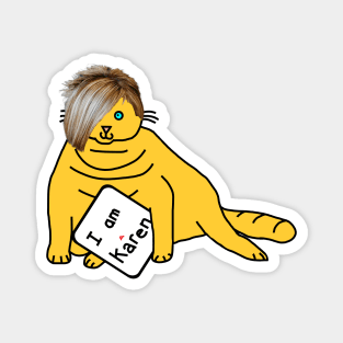 Chonk Cat with Karen Hair Memes Magnet