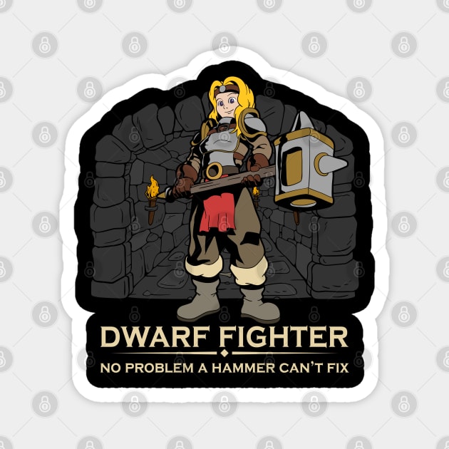 D20 Roleplaying Character - Dwarf Fighter Magnet by Modern Medieval Design