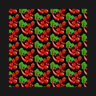 Red Foods Pattern T-Shirt