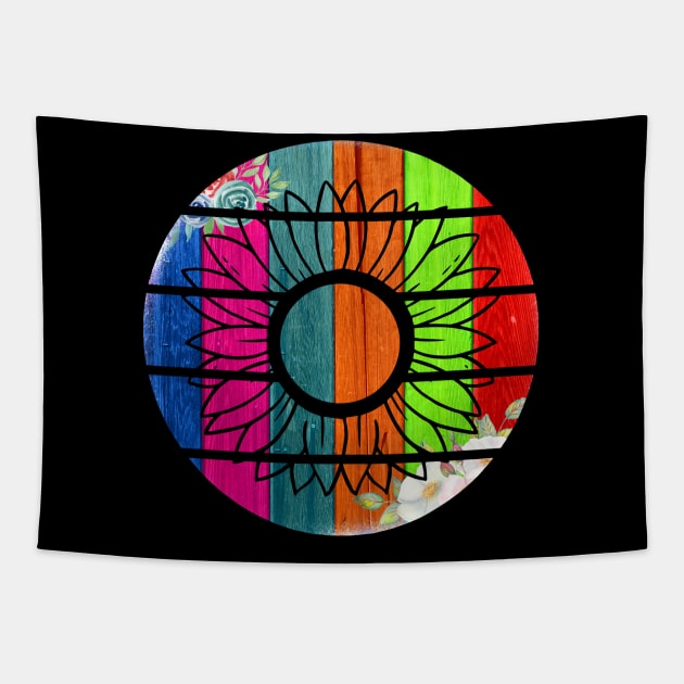 Sunflower Tie Dye Tapestry by Sunil Belidon