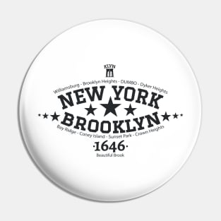 New York Brooklyn, Brooklyn Schriftzug, Brooklyn college style Logo Pin