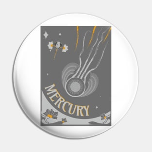 Mercury - Art Nouveau Space Travel Poster Pin