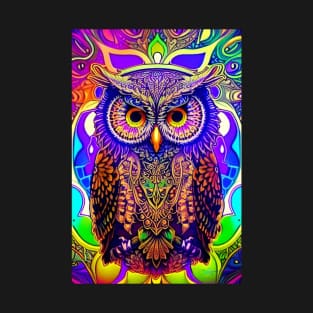 Owl Trippy Hippie Vibes 15 T-Shirt