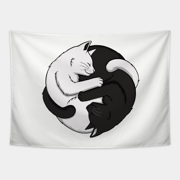 Yin Yang Cats Cats Tapestry Teepublic Uk