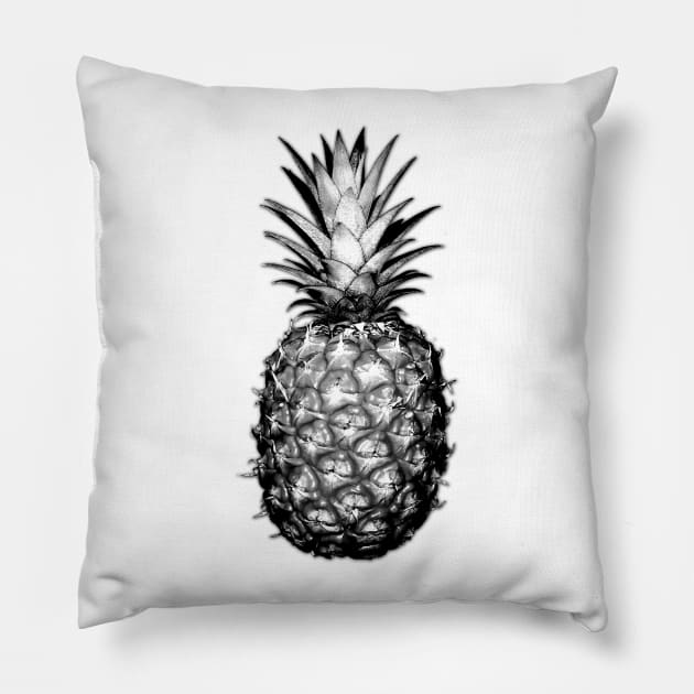 Black & White Pineapples Pillow by CumulusFactory