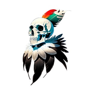 skull with feathers T-Shirt