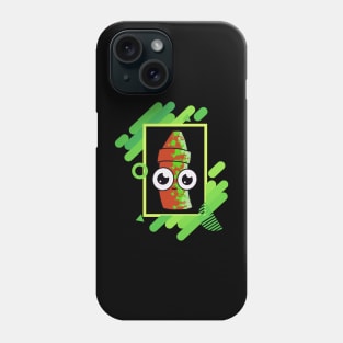 Red Crayon Buddy Green Geo Frame Phone Case