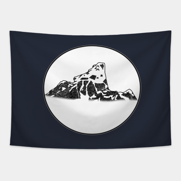 Mountain sketch Tapestry by TheStrangeShop ♥♦♣♠