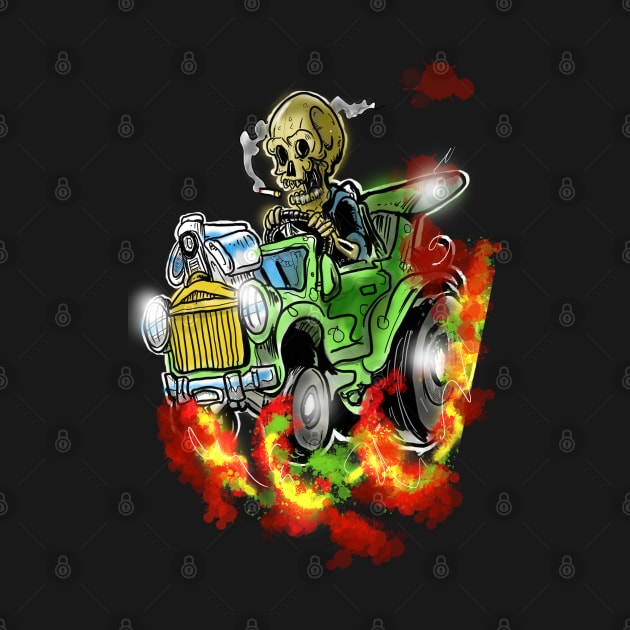 Crazeee grim reaper in a hotrod by silentrob668