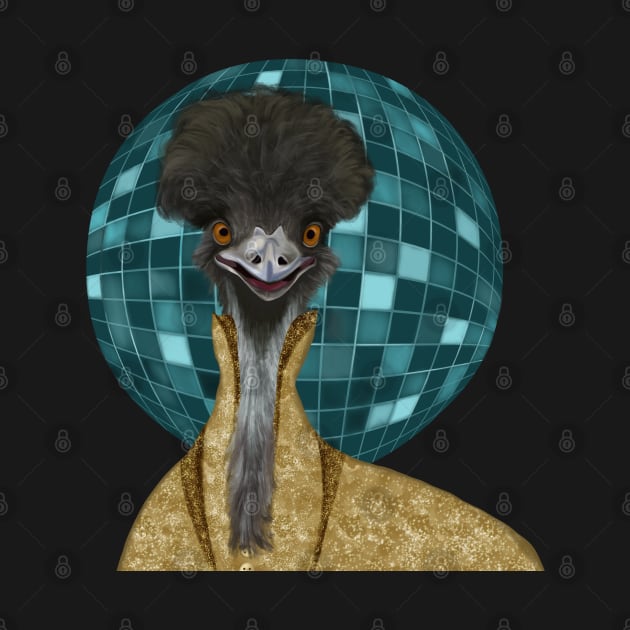 Funny Ready to Party Disco Emu by Suneldesigns