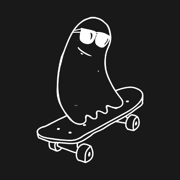 Cool Ghost on Skateboard Funny Skateboarding Gift by Mesyo