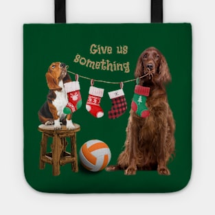 Funny dogs on Christmas day Tote