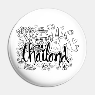 Hand Drawn Symbols Of Thailand. Pin