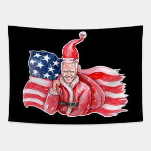 Joe Biden Santa Claus USA Flag Christmas Gift Tapestry