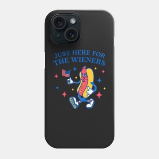 Funny 4th of July Hot Dog Wiener Comes Out Adult Humor Gift Phone Case