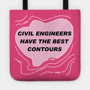 Civil Engineer Pink Contours White Lines Tote