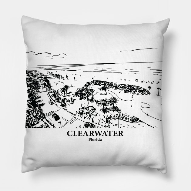 Clearwater - Florida Pillow by Lakeric