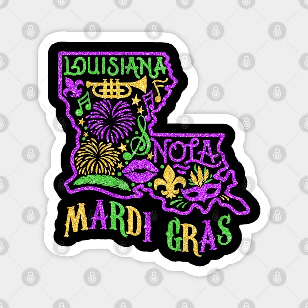 Louisiana Mardi Gras Magnet by JanaeLarson