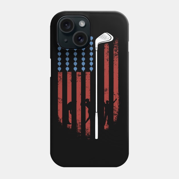 Golf American Flag Gift Golf Usa Lovers Gift Phone Case by mommyshirts