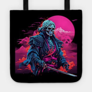 samurai skeleton vaporwave Tote