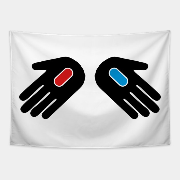 Red Pill or Blue Pill? Hands Tapestry by AustralianMate