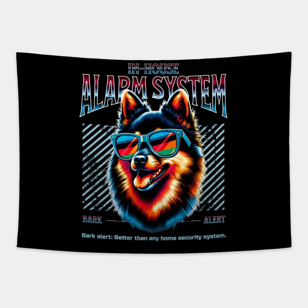 Bark Alert Schipperke Dog Tapestry by Miami Neon Designs