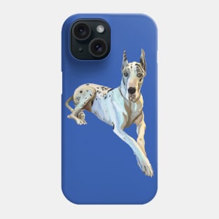 Blue Harlequin Great Dane Dog Phone Case