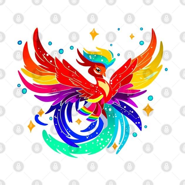 Happy Pride Rainbow Phoenix by enchantedrealm