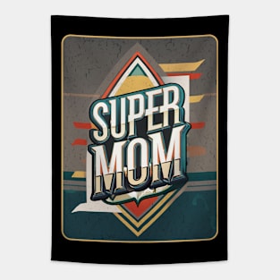 Super Mom Hero Badge - Mothers day Vintage Tapestry