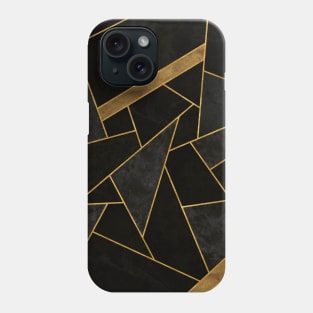 Black Night and Gold - Abstract Stone Mosaic Phone Case