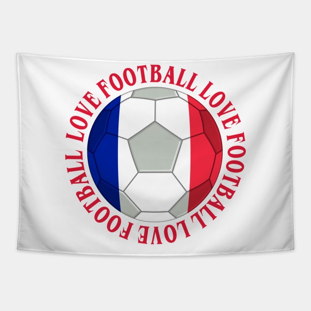 FRANCE- French Tricolour Football Soccer Icon Tapestry by IceTees