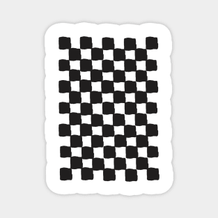 small checkered vintage black, Checkerboard Check Checkered, small checks, vintage black, cream and black, western, prairie, aesthetic, retro, vintage, cowboy Magnet