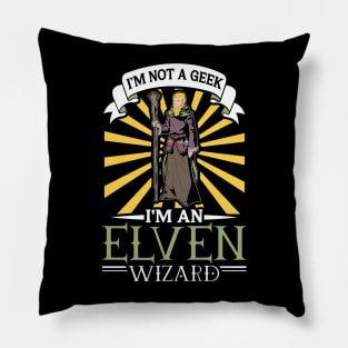 No geek - D20 Roleplaying Character - Elven Wizard Pillow