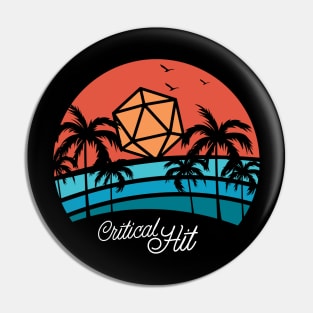 Summer Sunset Polyhedral D20 Dice Critical Hit Pin