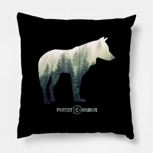 Protect Wildlife - Nature - Wolf Silhouette Pillow