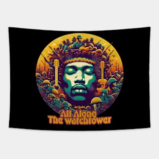 tshirt mug, sticker, print, Jimi hendrix All along the watchtower Tapestry