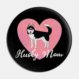 Husky Mom Big Pink Heart Pin