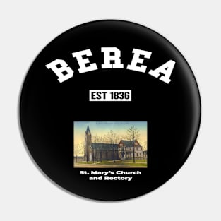 🏹 Berea Ohio USA Strong, Vintage Church Photo, City Pride Pin