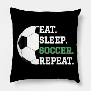 Eat Sleep Soccer Repeat Soccer Player Coach Boys Men Kids Pillow