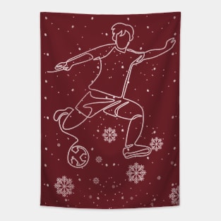 Christmas Footballer Tapestry