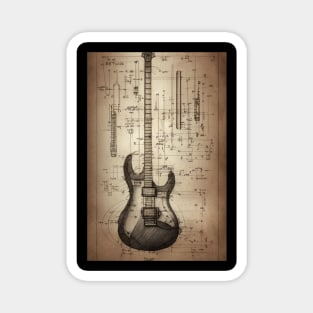 Da Vinci Guitar Blueprint / Schematic Magnet